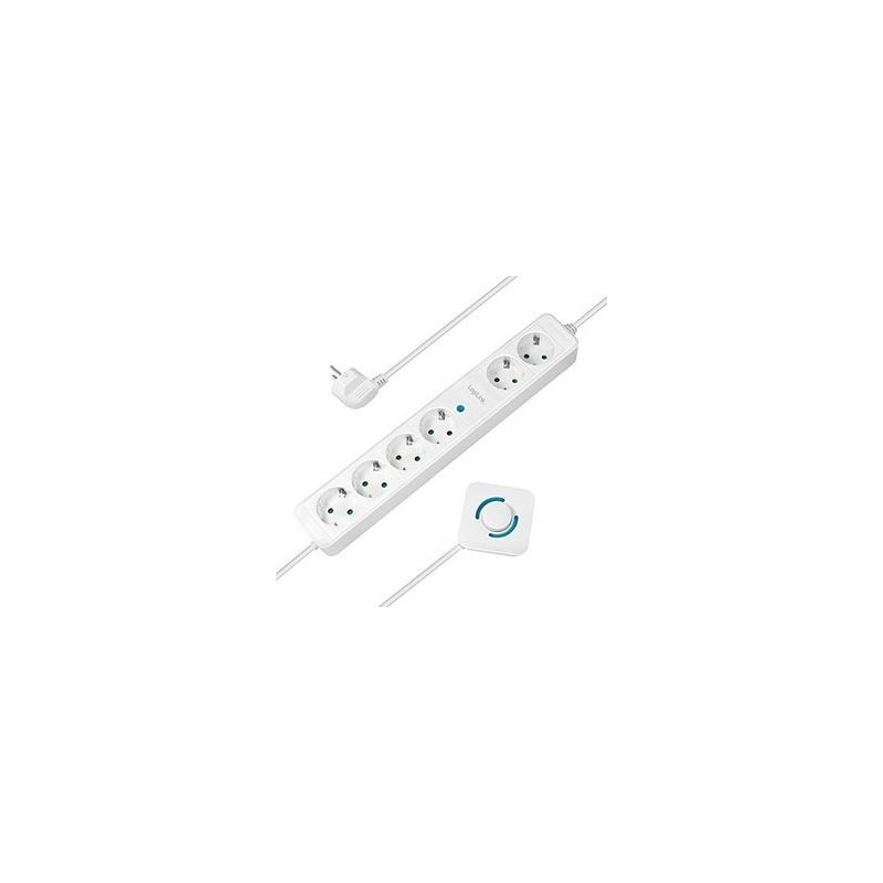 LogiLink Stikdåse 6-stik 16A Hvid 1.5m